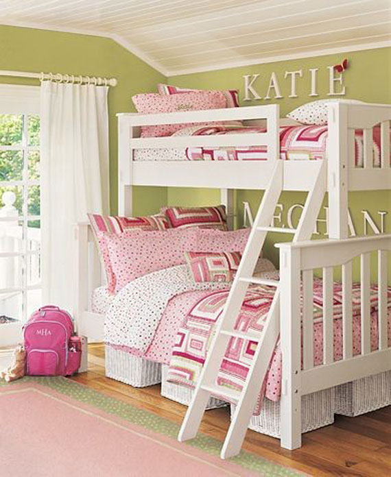 double bed girls room