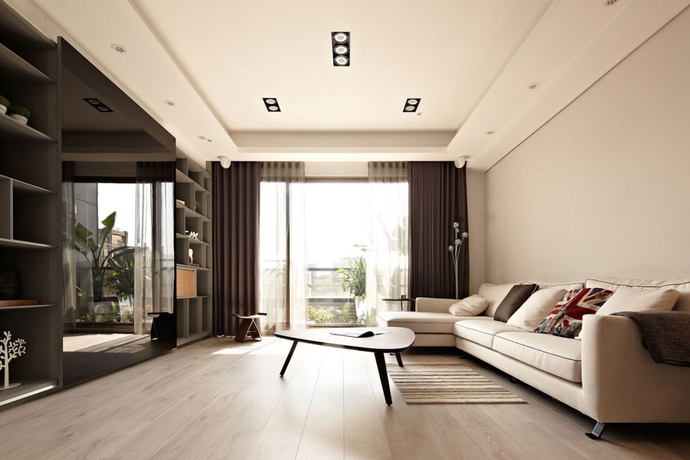 rectangular shape kitchen living room idea