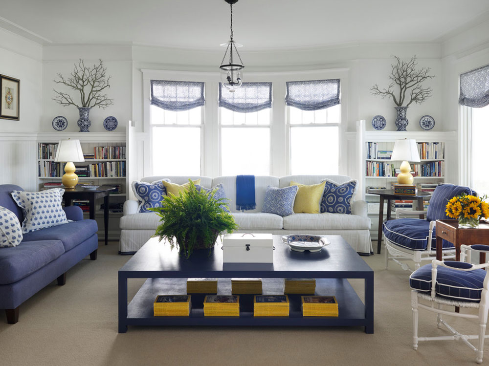 chocolate and blue living room designs
