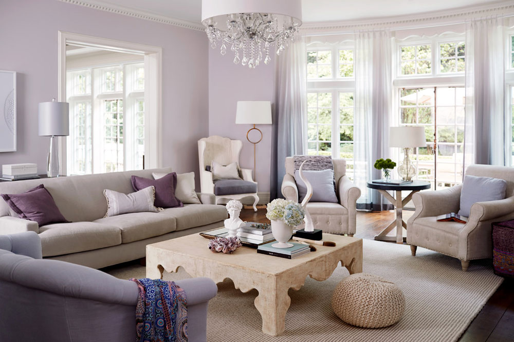 grey blue lavender living room