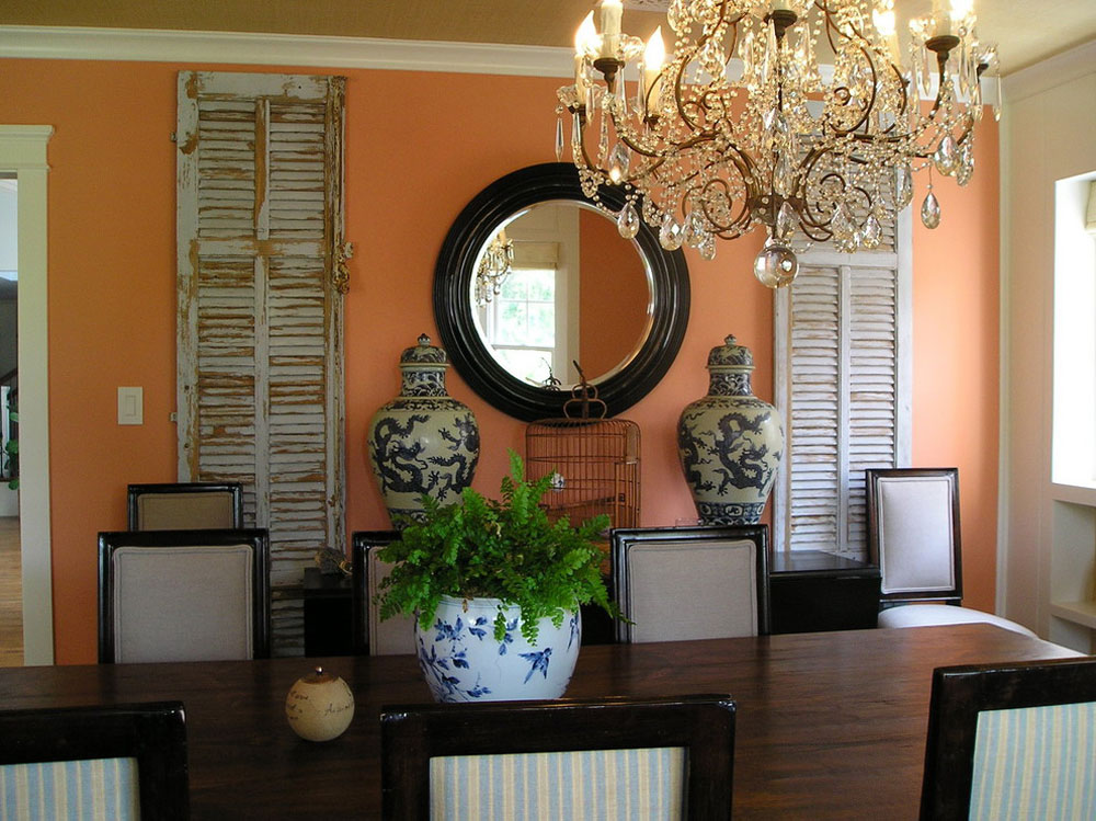 peach apricot paint dining room